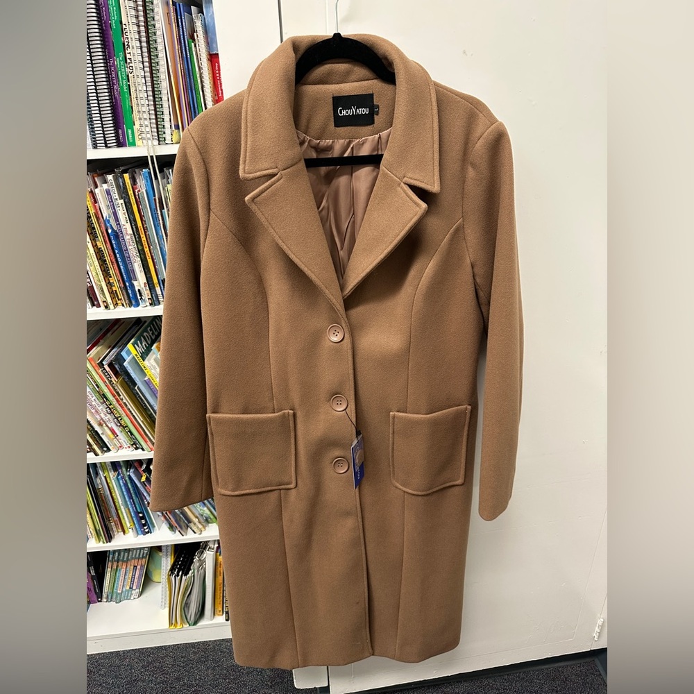 ChouYatou Women's Brown Coat Size Large NWT